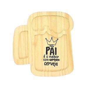 Tábua Caneca p/ Decoração - Pai É O Melhor C/ Cerveja - 01 unidade - Rizzo