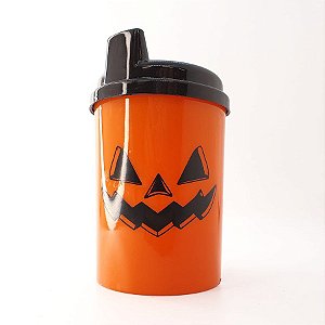 Copo Infantil Anti-Vazamento 240 mL - Abóbora de Halloween - Laranja e Preto - 1 unidade - Rizzo