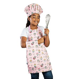 Uniforme Infantil Conjunto Chef  - Cupcake - 3 unidades - Cromus Linha Profissional Allonsy - Rizzo