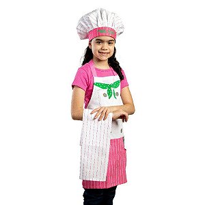 Uniforme Infantil Conjunto Chef  - Menina - 3 unidades - Cromus Linha Profissional Allonsy - Rizzo