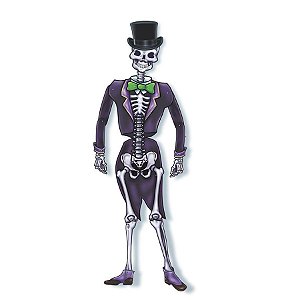 Painel Esqueleto Noivo - Halloween - Ref. 367 - 1 unidade - Rizzo