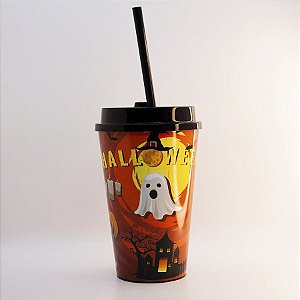 Copo Com Canudo - Halloween Fantasma - 700ml - 1 unidade - Rizzo