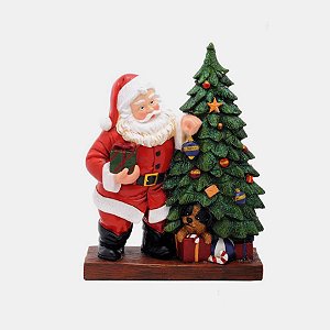 Enfeite de Resina - Noel Enfeitando Árvore de Natal c/ LED - 01 unidade - Cromus Natal - Rizzo