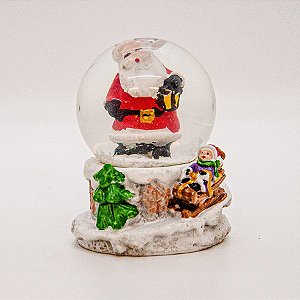 Enfeite de Natal - "Globo de Água Papai Noel com Lanterna" - Cromus Natal - 1 unidade - Rizzo