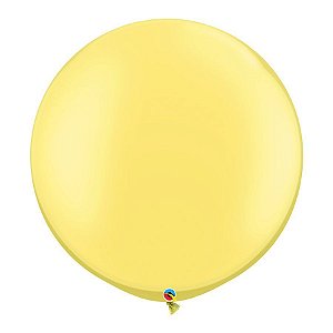 Balão Gigante de Festa Pearl (Perolado) 3ft (90 cm) - Lemon Chiffon  (Limão Chiffon) - 2 Unidades - Qualatex - Rizzo