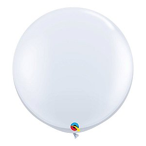 Balão Gigante de Festa em Látex 3ft (90 cm) - White (Branco) - 2 Unidades - Qualatex - Rizzo