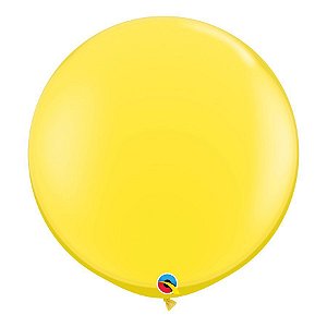 Balão Gigante de Festa em Látex 3ft (90 cm) - Yellow (Amarelo) - 2 Unidades - Qualatex - Rizzo