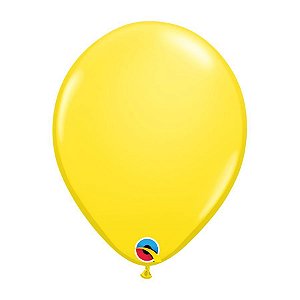 Balão de Festa Látex Liso Sólido - Yellow (Amarelo) - Qualatex - Rizzo