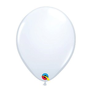 Balão de Festa Látex Liso Sólido - White (Branco) - Qualatex - Rizzo