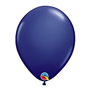 Balão de Festa Látex Liso Sólido - Navy (Azul Marinho) - Qualatex - Rizzo