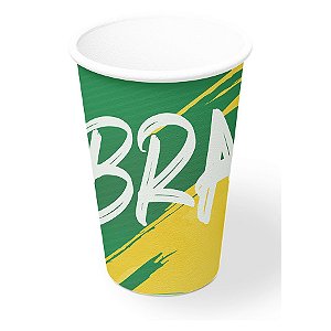 Copo de Papel Descartável Brasil Copa 2022 - 300 ml - 8 unidades - Festcolor - Rizzo  Embalagens