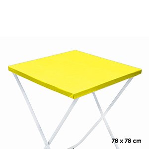Toalha Plástica Cobre Manchas Perolizada - 78 x 78 cm - Amarela - 10 unidades - CampFestas - Rizzo Embalagens