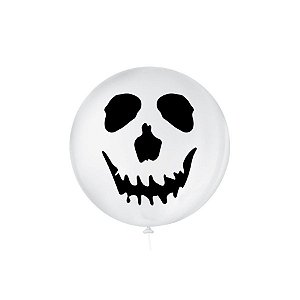 Balão 5'' Decorado Caveira Branca e Preta - 15 unidades - Balões São Roque - Rizzo Embalagens