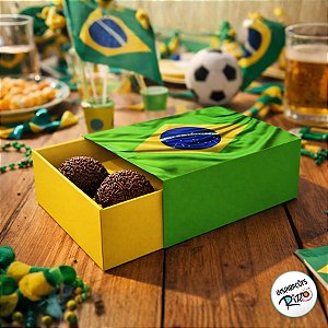 Caixa Luva - Bandeira Do Brasil - 6,5cm x 9cm x 3,5cm - 8 unidades - Cromus - Rizzo