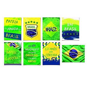 Cartaz Decorativo - Vai Brasil Sortido - 32cm x 42cm - 8 unidades - Cromus - Rizzo