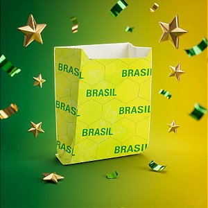 Saquinho De Pipoca - Vai Brasil P - 8x10cm - 50 unidades - Cromus - Rizzo