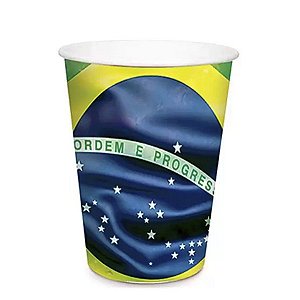Copo - Bandeira Do Brasil - 240ml - 8 unidades - Cromus - Rizzo