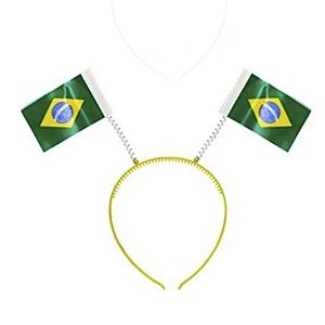 Tiara Amarelo - Tema Brasil - Bandeira G Deitada - 1 unidade - Rizzo
