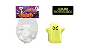Kit Fantasminha Neon de Halloween - "Fantasma Brilhante" - 6 Unidades - Rizzo - 6 unidades - Rizzo Embalagens