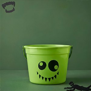 Baldinho Happy Halloween Olhos e Boca - Verde - 1 unidade - Cromus - Rizzo