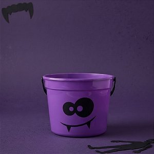 Baldinho Happy Halloween Olhos e Boca - Roxo - 1 unidade - Cromus - Rizzo