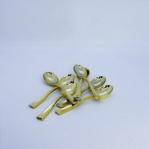 Mini Colher Descartável - Dourada - 20 unidades - Art Lille - Rizzo