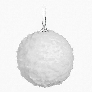 Bola de Árvore de Natal Nevada Branca - 10 cm - “Nevada Branca” - Cromus Natal - 4 unidades - Rizzo Embalagens