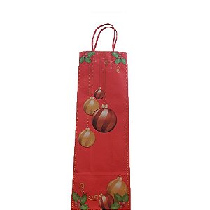 Sacola para Garrafa de Vinho  Natal - Vermelho - Ref. 6437 - 10 unidades - Rizzo