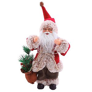 Papai Noel Vermelho - Saco de Presentes Marrom - 1 unidade - Cromus - Rizzo Embalagens