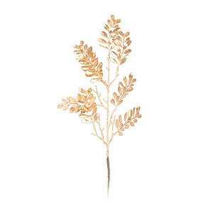 Galho Pick e Folhas com Glitter Dourado - 1 unidade - Cromus - Rizzo Embalagens