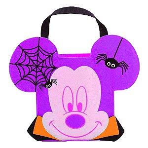 Sacola de Halloween c/ Alça - Mickey Roxo - 1 unidade - Cromus - Rizzo Embalagens