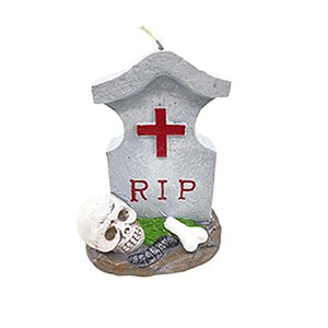 Vela Decorativa - Lapide Rip - Cinza - 1 unidade - Rizzo