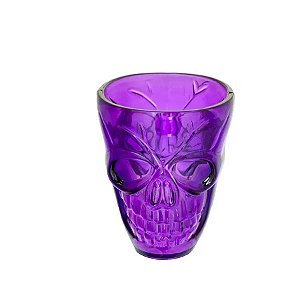 Copo de shot Halloween - Caveira - Roxo - 4 unidades - Silver Festas - Rizzo