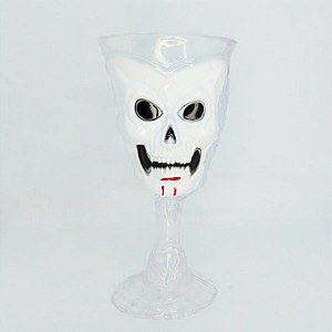 Taça Halloween - Branca com Transparente - Caveira - 250ml - 1 unidade - Silver Festas - Rizzo