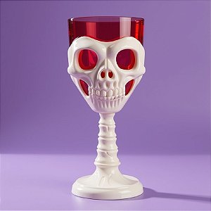 Taça Halloween - Branca com Vermelho - Caveira - 250ml - 1 unidade - Rizzo