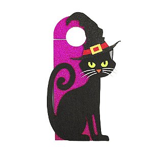 Kit Decoração para Halloween 6 Estacas de Gato Preto com Olhos Brilhantes  no Escuro - Dular