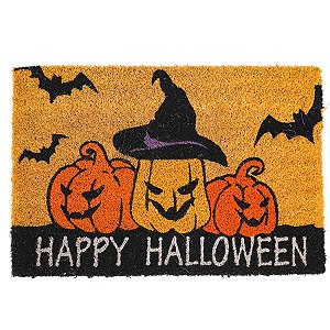 Capacho de Porta - Abóboras Happy Halloween - 40 cm x 60 cm - 1 unidade - Cromus - Rizzo