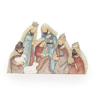 Kit Sagrada Família Presépio C/ 5 Peças - Cromus Natal - 1 unidade - Rizzo