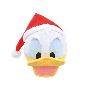 Pelúcia Cabeça Pato Donald c/ Gorro de Natal - 20 cm - Natal Disney - 1 unidade - Cromus - Rizzo