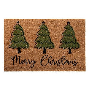 Capacho de Porta Natalino - Merry Christmas 60 cm x 40 cm - Cromus Natal - 1 unidade - Rizzo Embalagens