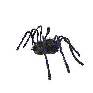 Aranha Decorativa com LED - Preto e Roxo - Halloween - 1 unidade - Cromus - Rizzo