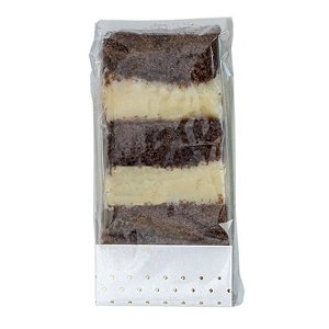 Embalagem tipo Slice para Meia Fatia de Bolos ou Tortas - Branca Poá Dourada - 12x5,5x2,5cm - 5 unidades - Sulformas - R