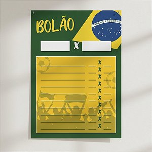 Cartaz Decorativo Bolão - Brasil Copa do Mundo - 2 unidades - Cromus