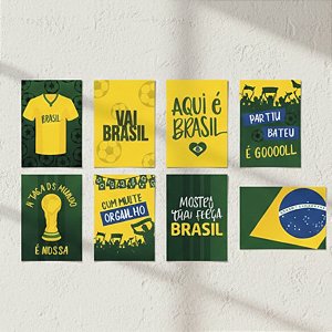 Cartaz Decorativo Copa - Brasil Copa do Mundo - 8 unidades - Cromus