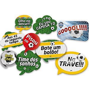 Kit Placas Sortidas - Festa Futebol - 9 unidades - Festcolor - Rizzo