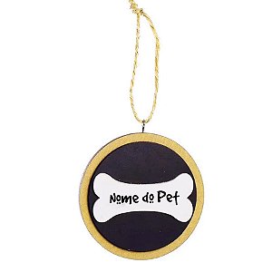 Enfeite para Pendurar em MDF Personalizável - Pet Lover - Ossinho - 1 unidade - Rizzo