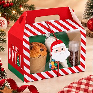 Maleta Para Kit Confeiteiro - Feliz Natal - 18 x 18,5 x 10 cm - Cromus Natal - 1 unidade - Rizzo