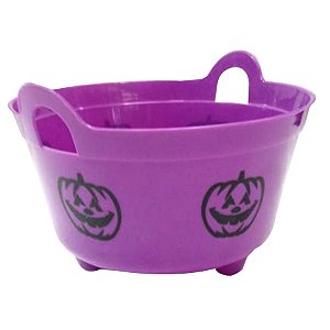 Cesta Plástica - Mini Bowl Roxo - Happy Halloween - 11,5 x 6,5 x 11,5 cm  - 1 unidade - Cromus - Rizzo