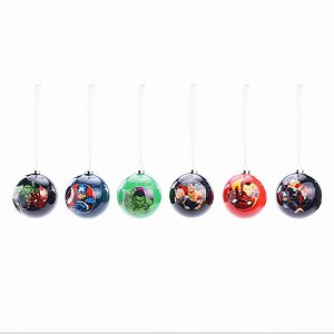 Kit Bola de Natal - Avengers - 6 cm - Natal Marvel - 6 unidades - Cromus - Rizzo