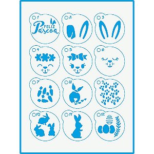 Kit mini Stencil Orelhas, Coelhos, Patinhas –STMI-016 - Litoarte - Rizzo